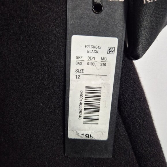 Katherine Kelly Women's Coat Size 12 Cashmere Black Luxury Long Coat (No Belt) - Picture 6 of 12